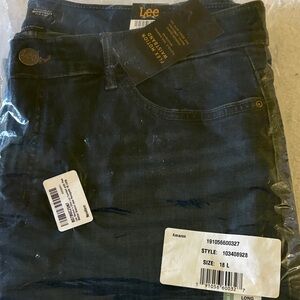 Lee Navy Renegade Women’s Bootcut Jeans with Branded Button mid-rise 18L NWT